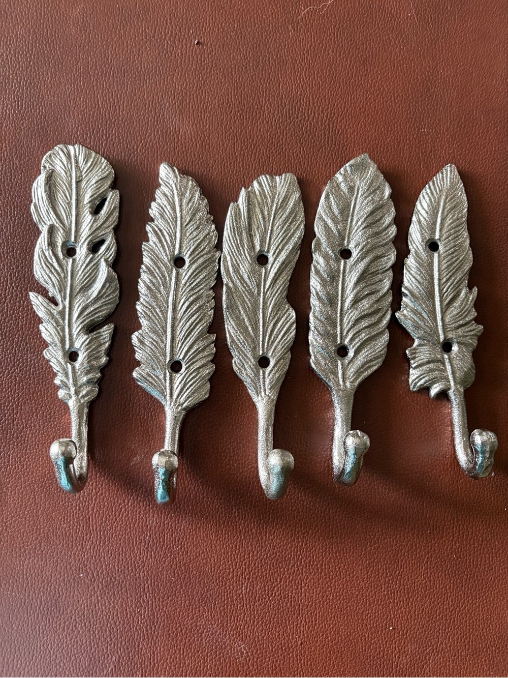 Five Unique Silver Feather Wall hangers